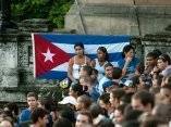 Fidel en la Universidad de la Habana. Foto: Roberto Chile
