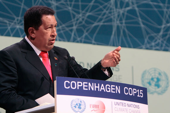 Primera intervención de Hugo Chávez en el Plenario de la Conferencia de las Partes de Naciones Unidas (COP15) sobre el calentamiento global (Foto Prensa Miraflores)