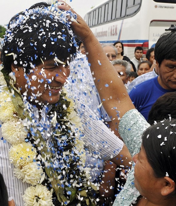 Evo Morales. Elecciones en Bolivia, el 6 de diciembre 2009. Foto:AFP