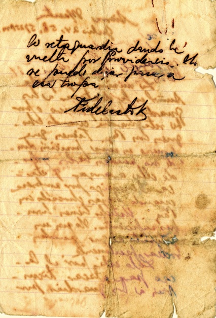Mensaje del Comandante Fidel a Antonio Sánchez Díaz, conocido por Pinal o Pinares, con órdenes precisas, 24 de julio de 1958.