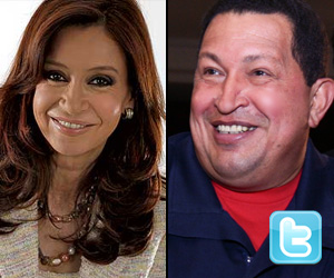 Cristina Fernández y Hugo Chávez (Twitter)