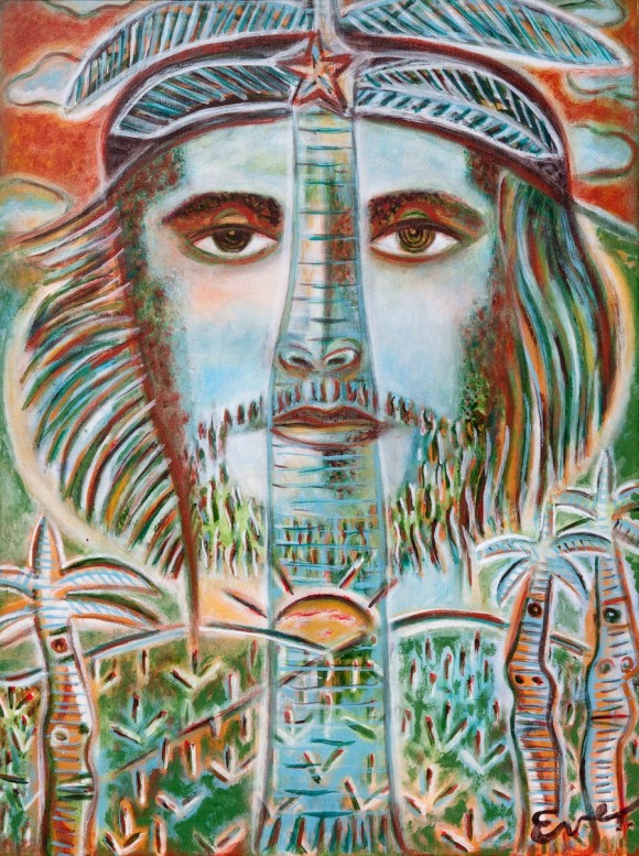 Ever Fonseca: Che montaña de gloria. Técnica mixta sobre tela. 60 x 46 cm, 2010