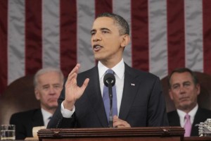 Barack Obama se dirige a los estadounidenses durante su discurso sobre el Estado de la Unión.- REUTERS