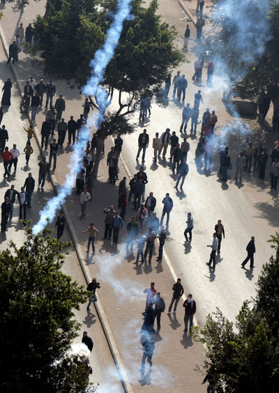 Manifestantes en El Cairo, el 28 de enero de 2011. Foto: AFP