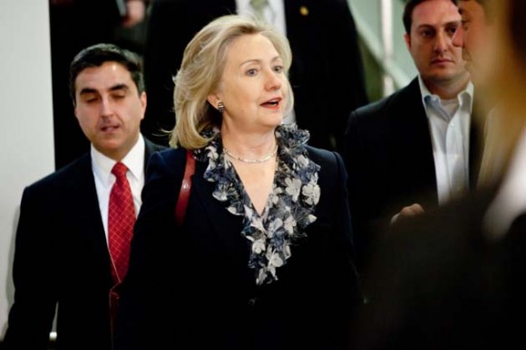 Hillary Clinton arriba a la sede del Congreso. Foto: Getty Images.