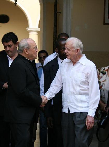 El Cardenal Jaime Ortega despide a Jimmy Carter. (Foto: Sheyla Valladares)