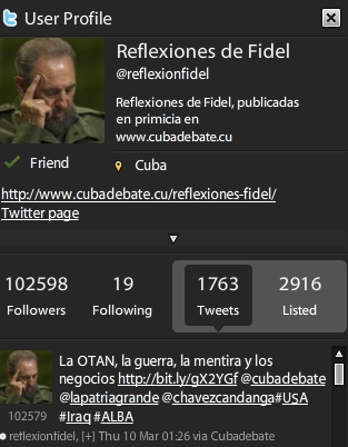 Twitter de Reflexiones de Fidel