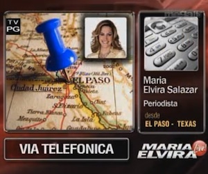María Elvira declara el 7 de marzo de 2011 desde El Paso a su programa en Miami y transmite parte de la entrevista