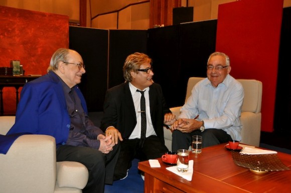 Alfredo Guevara, Amaury Pérez y Raúl Roa Kourí. Foto: Petí