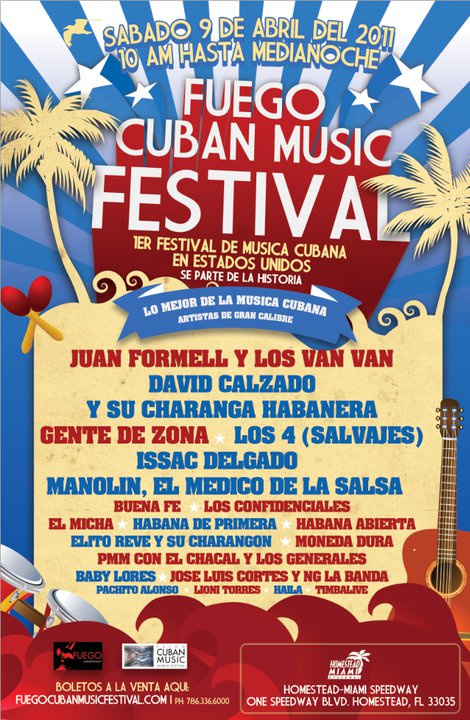 El cartel que promocionaba el Festival Mundial de Música Cubana Fuego