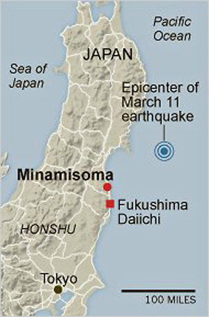 La ciudad de Minamisoma está a 24 kilómetros de Fukushima y está totalmente aislada. Foto: The New York Times
