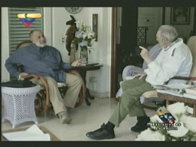 Mario Silva y Fidel en La Habana