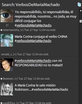 El hashtag #VerbosDeMariaMachado