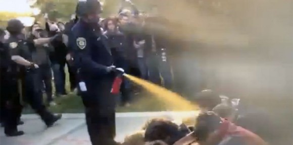 gas pimienta contra estudiantes universidad california
