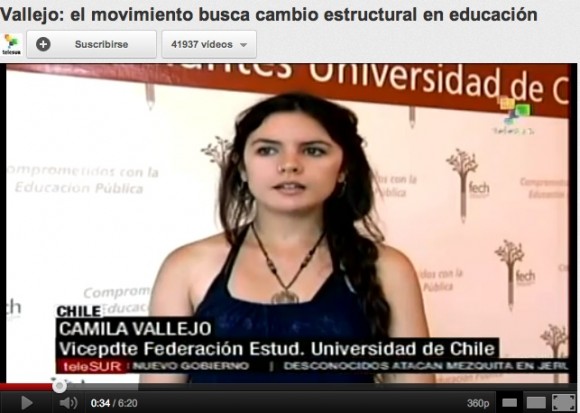 Camila Vallejo vicepresidenta de la Federaci n de Estudiantes de la 