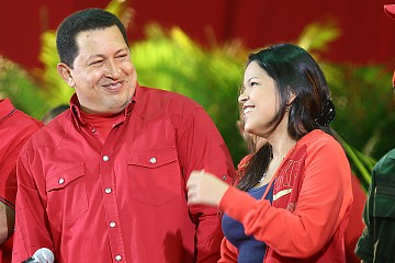 Hugo Chávez y su hija María Gabriela