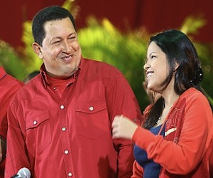 Hugo Chávez y su hija Maria Gabriela