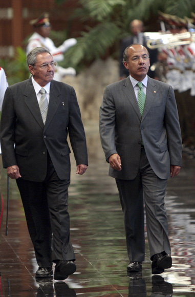 Recibimiento Oficial de Raul Castro presidente de cubano, a su homologo de Mexico Felipe Calderon. Foto: Ismael Francisco/Cubadebate.