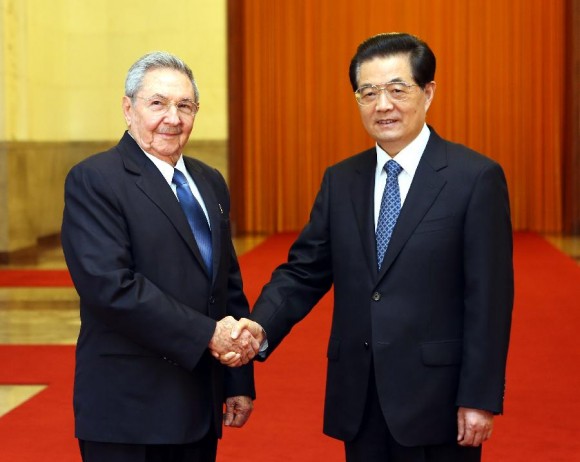 Raúl Castro y Hu Jintao en Beijing este 5 de julio de 2012. Foto: Xinhua