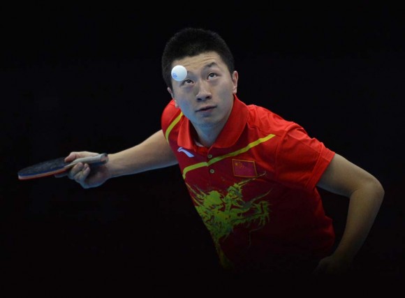 El chino Ma Long durante la competencia de tenis de mesa. Foto: AFP 