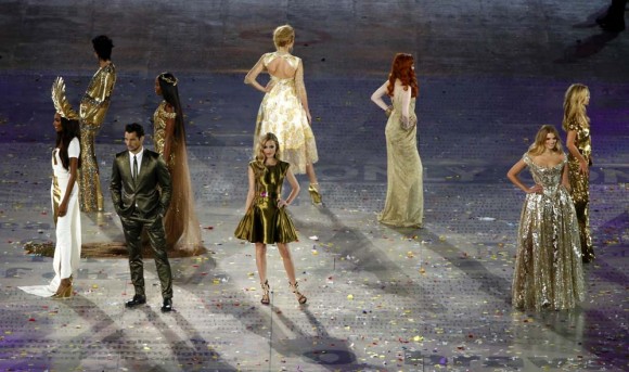 Las modelos británicas en la Ceremonia de cierre de los  JJOO Londres 2012