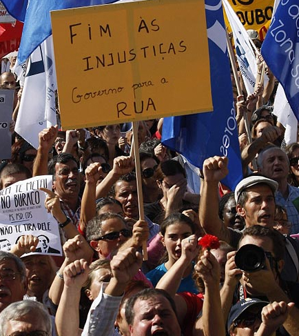 Manifestación en Lisboa. 29 de septiembre de 2012