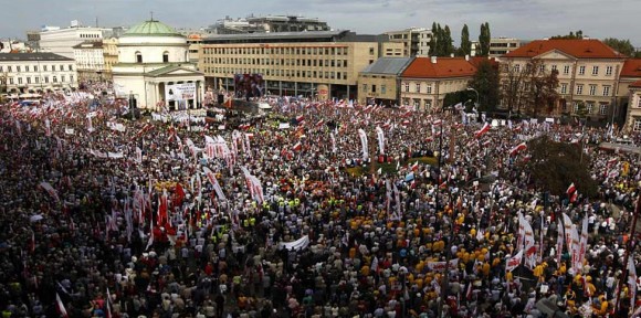 Manifestación en Varsovia. 29 de septiembre de 2012
