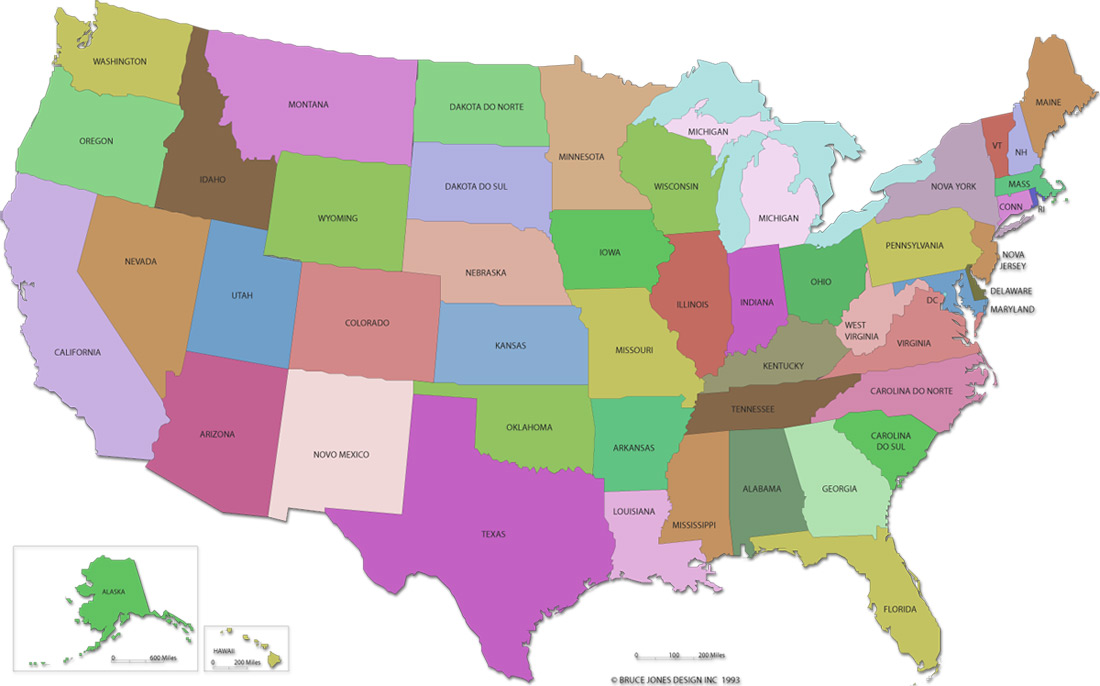 Mapa Territorial De Estados Unidos