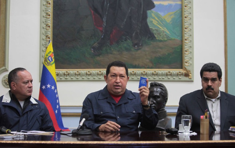 Alocución del presidente venezolano, Hugo Chávez, este sábado en la noche. FOTO: Prensa Miraflores 