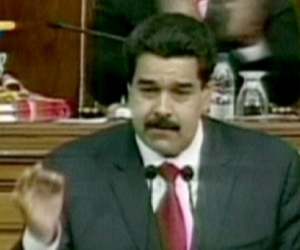 Nicolás Maduro en la televisión.