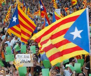 Manifestación por la independencia de Cataluña.