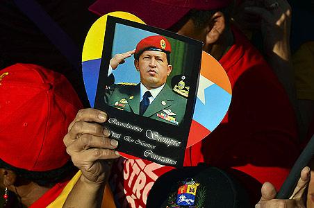 Chávez en el homenaje de su pueblo.