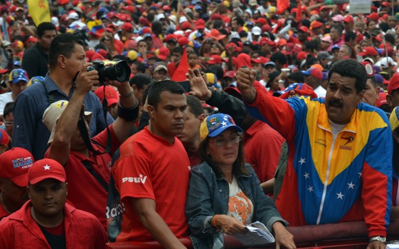 El presidente Nicolás Maduro encabezó el desfile de las fuerzas chavista el Primero de Mayo en Venezuela.