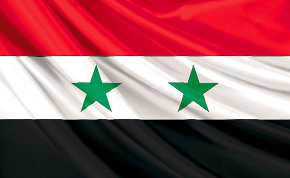 Bandera de la República Árabe de Siria 