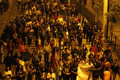 La manifestación en Tunja se desarrolló de forma pacífica. Foto: Caracol.