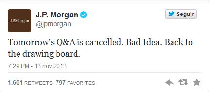Respuesta de JPMorgan cerrando el debate. Foto: Twitter.com