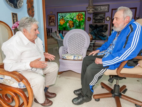 El encuentro con José Mujica, presidente de Uruguay. Foto: Alex Castro.