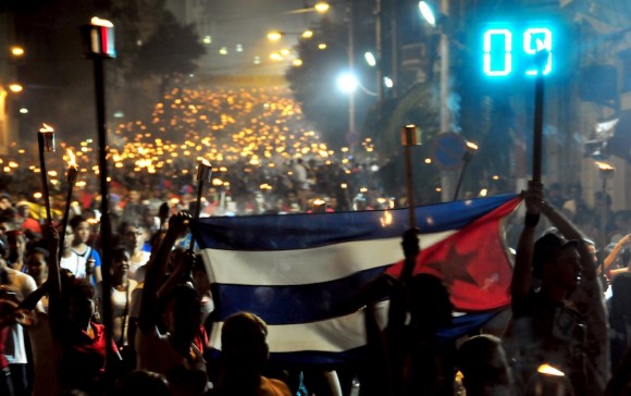 Marcha de las Antorchas en la que participaron dirigentes de la CELAC. Foto: Ladyrene Pérez/ Cubadebate