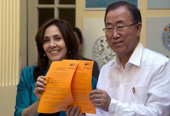 Ban Ki-moon y Mariela Castro. Foto: Ramón Espinosa/ AP