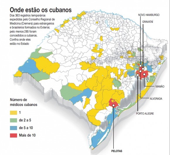 Distribución de médicos cubanos en Brasil