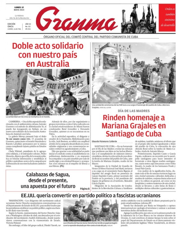 Periódico Granma, lunes 12 de mayo de 2014