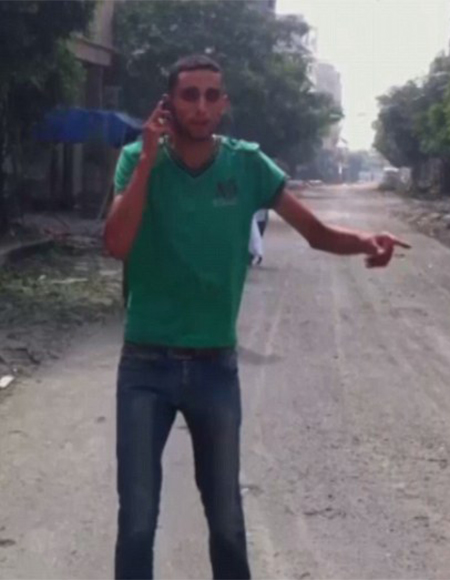 Joven palestino momentos antes de su asesinato
