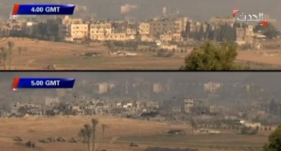 Israel desbarató un barrio de Gaza en una hora. Foto: 