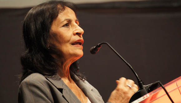 Carmen Bohórquez, Coordinadora General de la Red de Intelectuales, Artistas y Movimientos Sociales en Defensa de la Humanidad. 