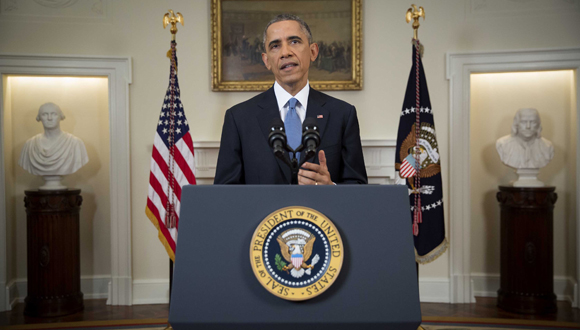 Obama da a conocer la nueva política de su gobierno hacia Cuba, 17 de diciembre de 2014 Foto: AFP