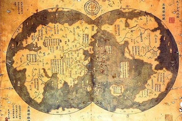 He bases his theory on an alleged 18th century copy of a 1418 map charted by Chinese Admiral Zheng