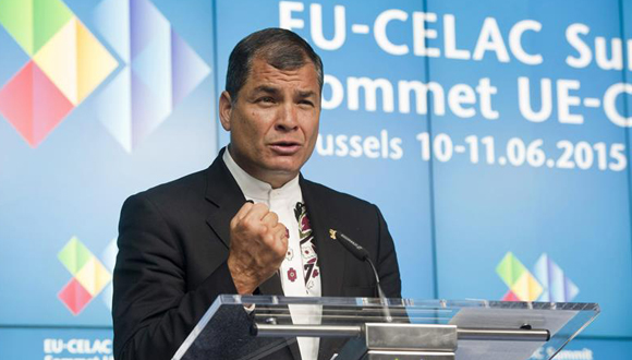 Rafael Correa, quien presidente temporalmente la Celac. Foto: EFE