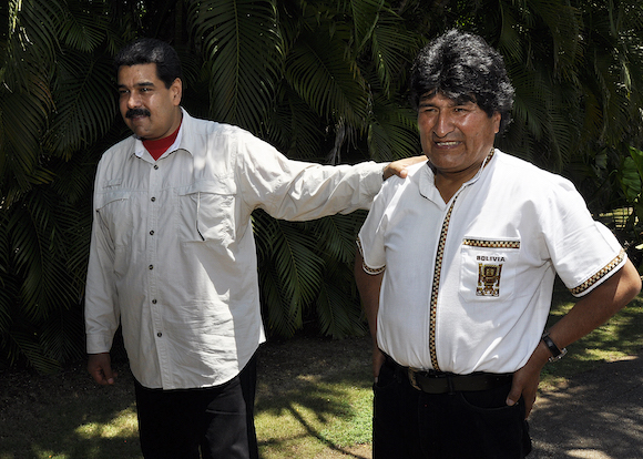 Fidel celebró su cumpleaños 89 con los Presidente Nicolás Maduro, de Venezuela, y Evo Morales, de Bolivia. Foto: Alex Castro