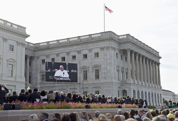 El Papa habla ante el Congreso. Foto: AP Photo/Susan Walsh