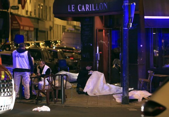 Atentados en el centro de París. Foto: AP.
